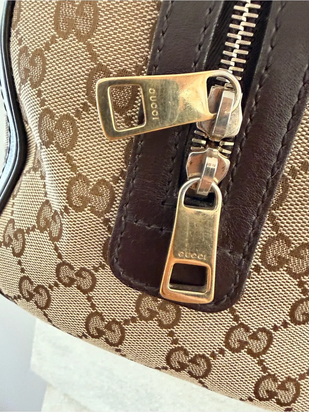 GUCCI Small Joy Boston Bag GG Canvas Web Stripe Satchel Italy